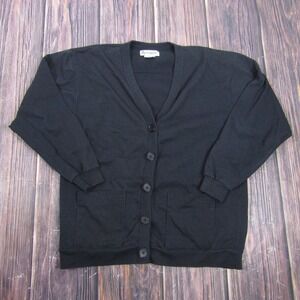 Alison Craig Cardigan Sweater Womens Medium Black Button Front Pockets